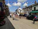 Clitheroe centre with bunting